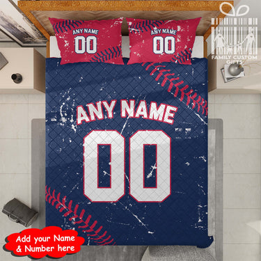Custom Quilt Sets Minnesota Jersey Personalized Baseball Premium Quilt Bedding for Men Women